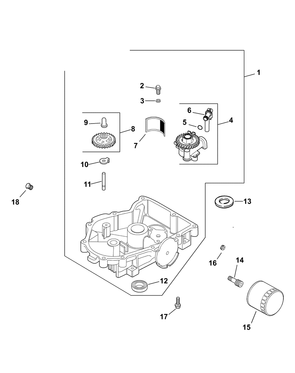 Kohler Cv23-75592 Oil Pan And Lubrication Diagram and Parts List for ENFORCER54 53AH3AGT050-23HP Cub Cadet Lawn Tractor